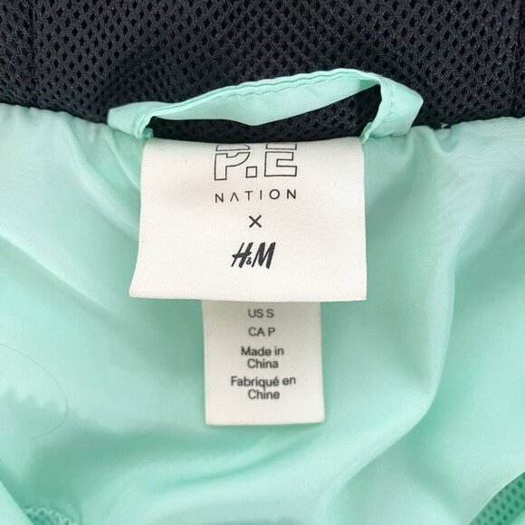 PE NATION X H&M BLACK MINT ZIP UP HOODED LIGHTWEIGHT TRACK JACKET - S - Picture 8 of 12